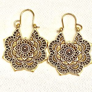 SALE!! Skye Lotus Boho Gold ToneEarrings